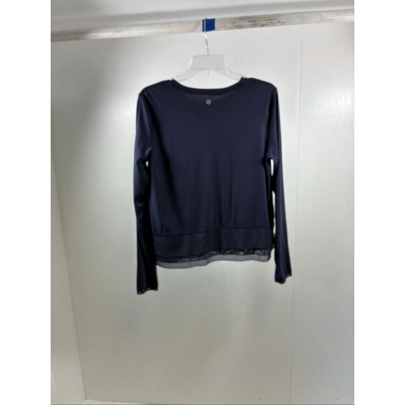 Lululemon Long Sleeve Peplum Mesh Top in Navy Size XL - Picture 2 of 8